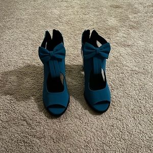 Blue Peep Toe Heels
